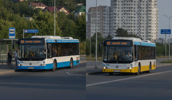 Автобусы № 49 и № 91 до Тернивки и Намиву