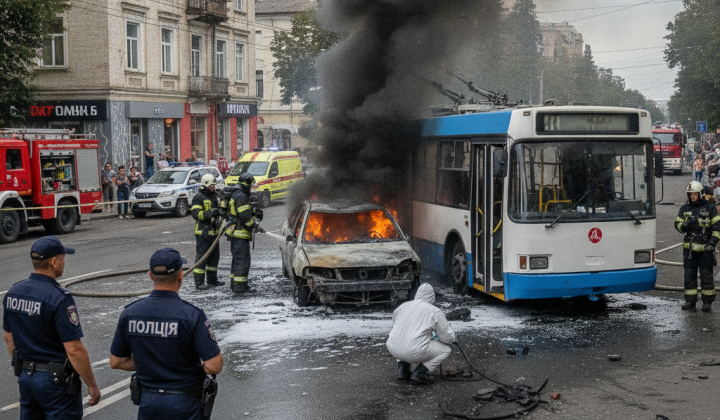 Авария на улице Витрука в Житомире