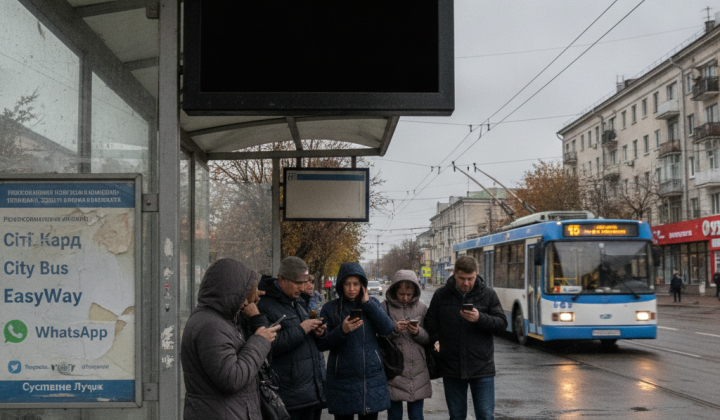 Электронные табло на остановках отключены в Луцке