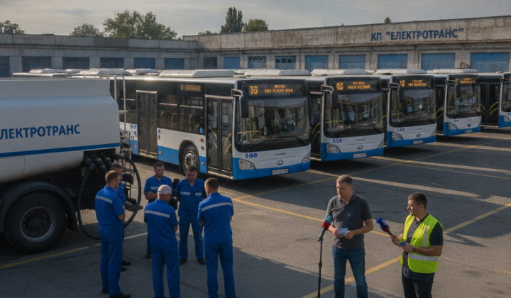 Автобусы на улице в Кропивницком