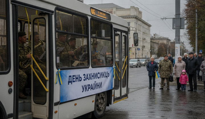 Музыкальный троллейбус с оркестром в Николаеве