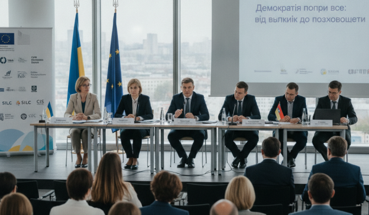 Логотип НАЗК на тлі українського прапору