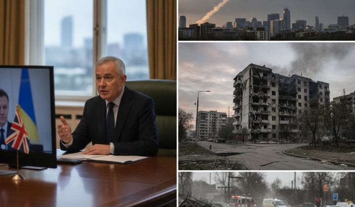 Дві людини обговорюють міжнародні питання