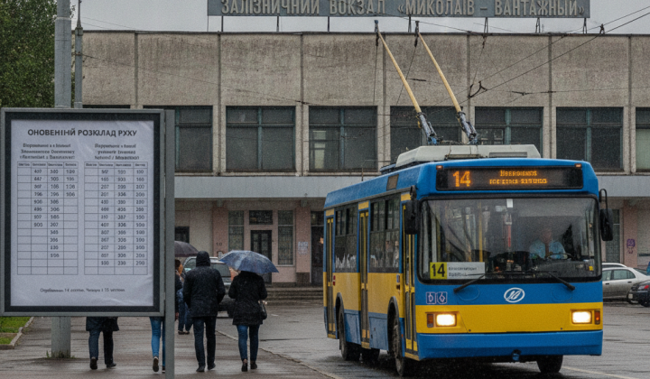 Троллейбус №14 в Николаеве по обновленному графику