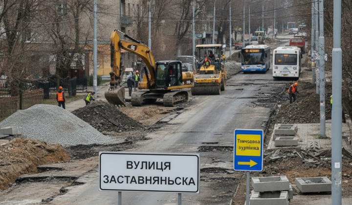 Автобусы №6 и №29 Черновцы ремонт улицы Заставнянской