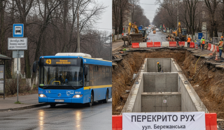 Автобус №43 курсує до вулиці Сокальської