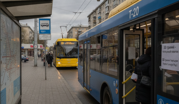 В Черкасах подорожал проезд в автобусах частных перевозчиков: троллейбус остаётся по 20 гривен