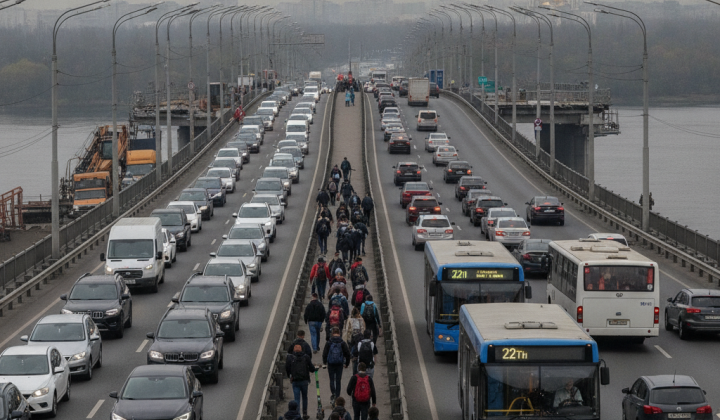 Затор на дорозі в Києві