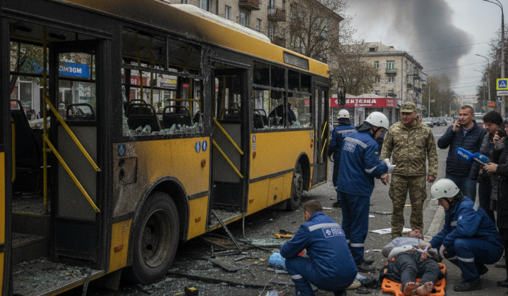 Атака дрона на автобус у Запоріжжі