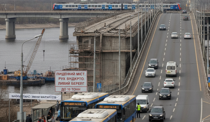 Рух транспорту на Південному мосту