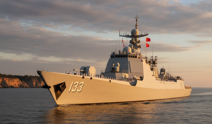 Chinese military vessels at sea