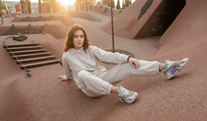 Stylish sports suit in the city