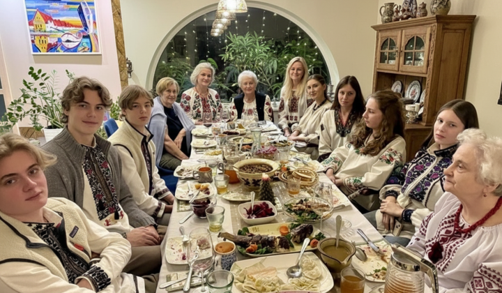 Sadovyi with family on Christmas Eve