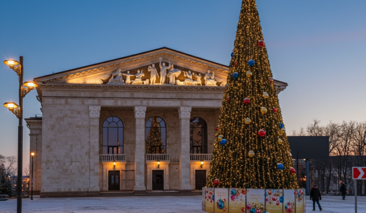 Drama theater in Mariupol after occupation