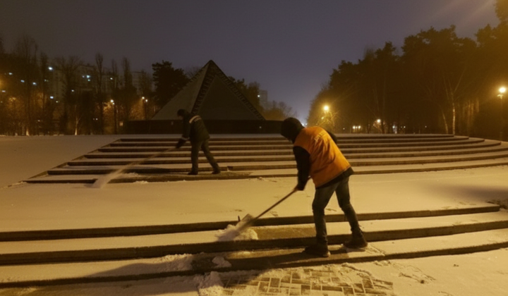 Київ очищає вулиці від снігу