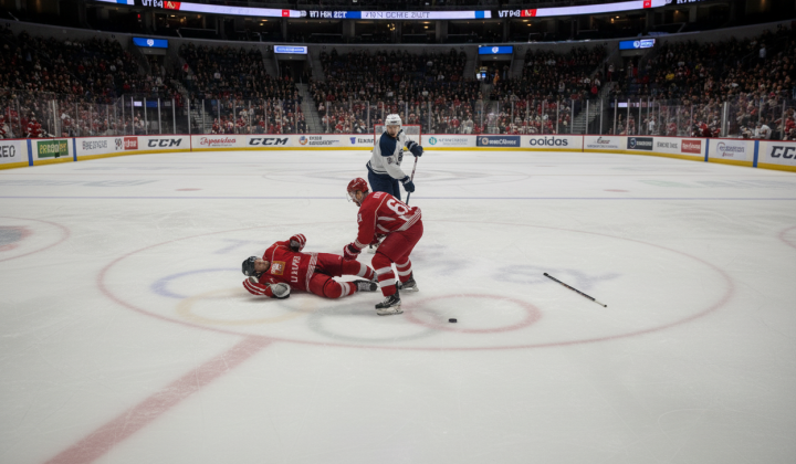 Lukashenko falls on the ice of the match