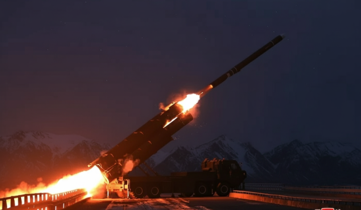 Kim Jong Un observes the launch