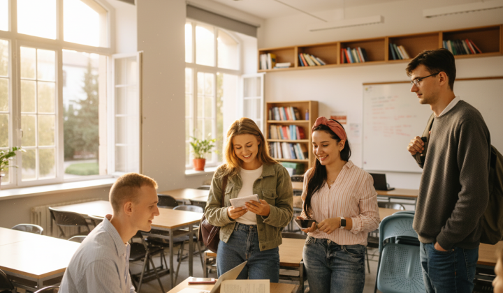 Students in the university faculty