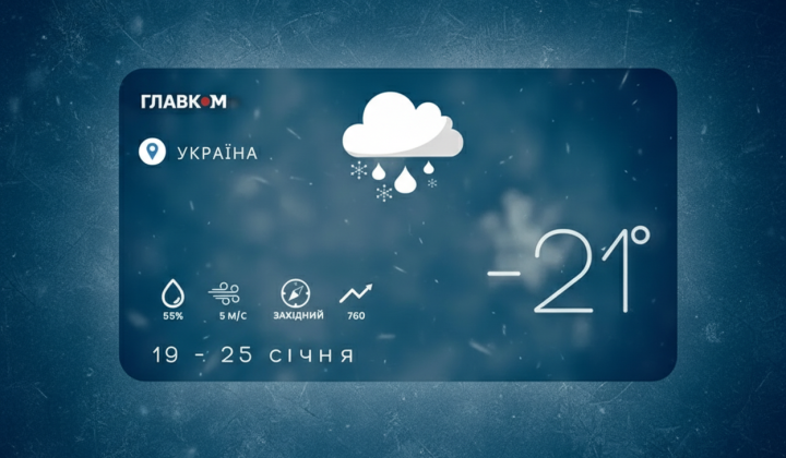 Прогнозируемые морозы до -25°C в Украине