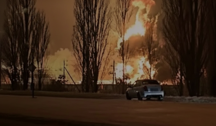 Destroyed drone storage and fuel facilities
