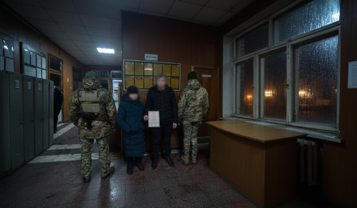 Женщина из Винничины держит мужчину