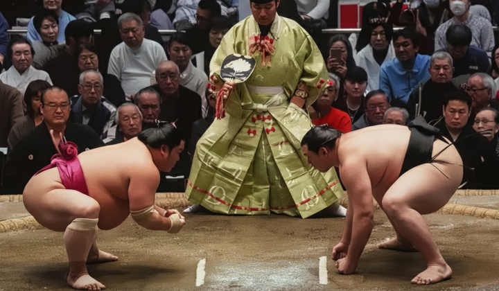 Ukrainian sumo wrestler during tournament