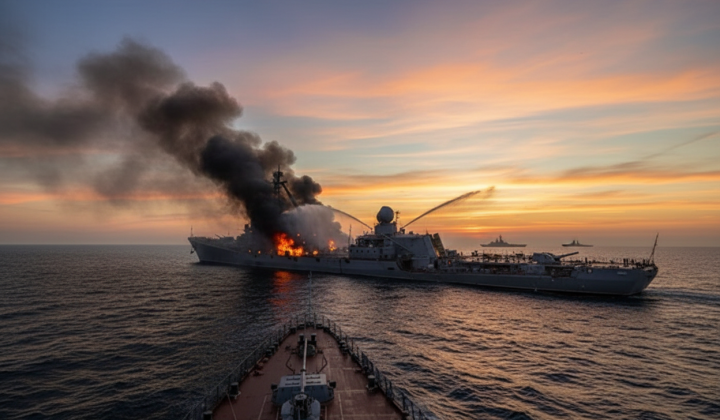 cruiser 'Moskva' sunk by missile strike