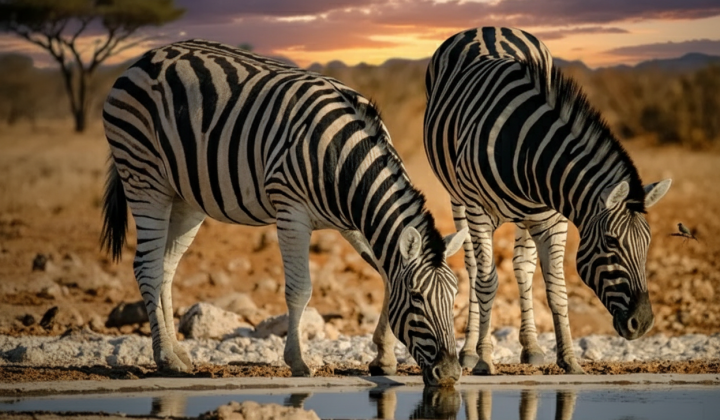Image of a zebra with black and white stripes