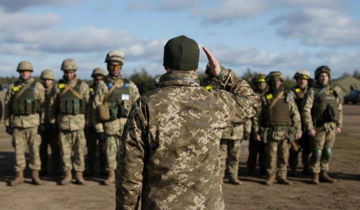 Soldiers in uniform on the front line