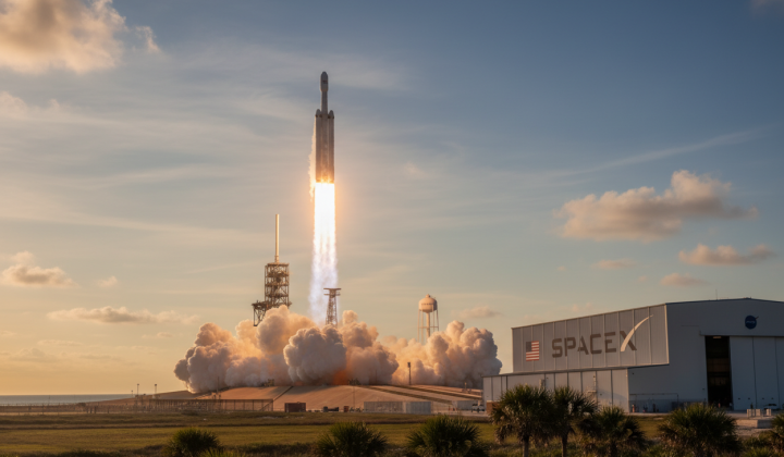 Иллюстрация к новостям про SpaceX Маска, который запускает 1 миллион спутников