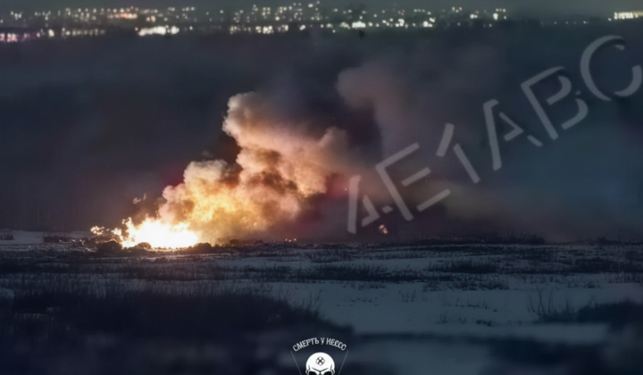 Drone strike on TOS-1A 'Solntsepek'