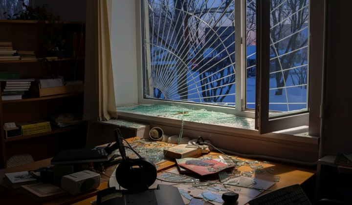 Дитяча бібліотека в Києві після руйнування