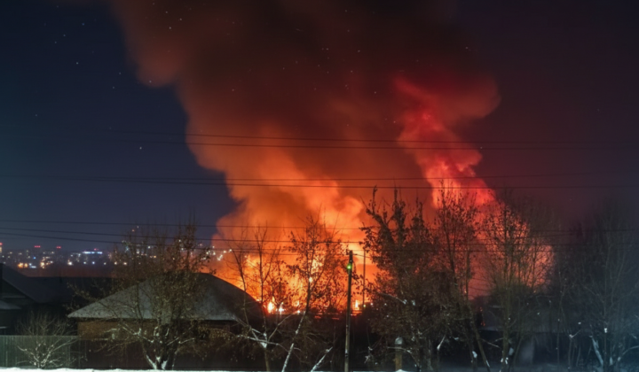Fire at rocket fuel plant