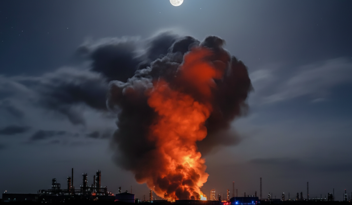 Rocket strike on ammunition depot