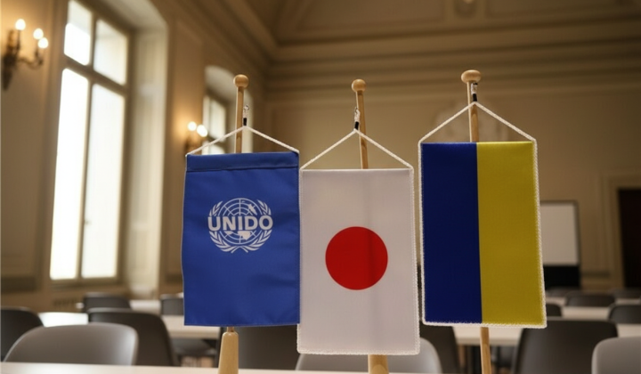 UNIDO and Ukraine flags logo