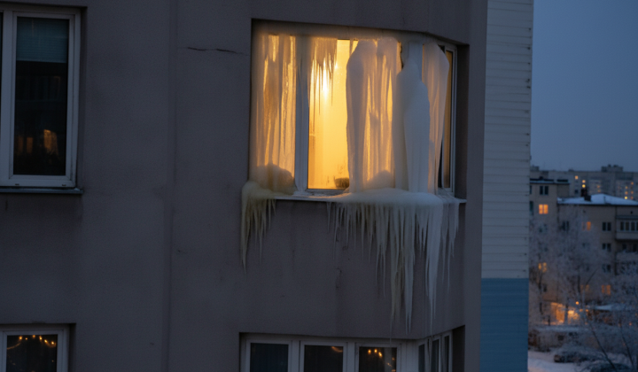 Houses damaged by shelling in Kyiv