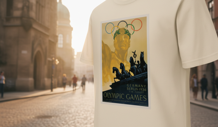 T-shirt with poster of 1936 Olympics