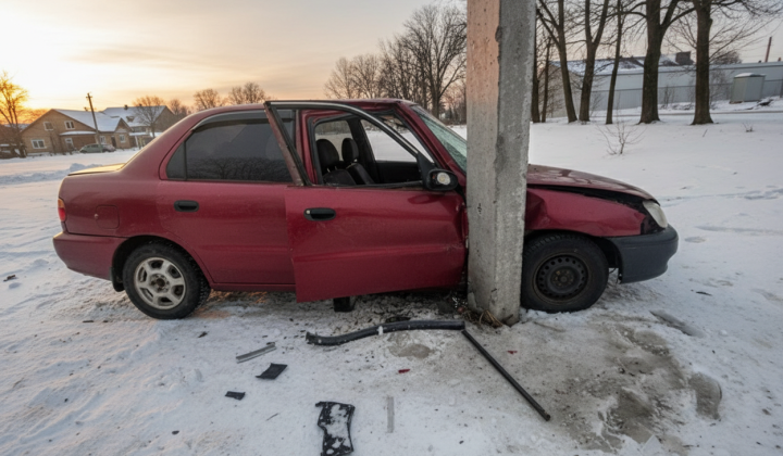Аварія в Fastiv: водій Lanos врізався у опору