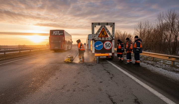 Road repair on attention routes