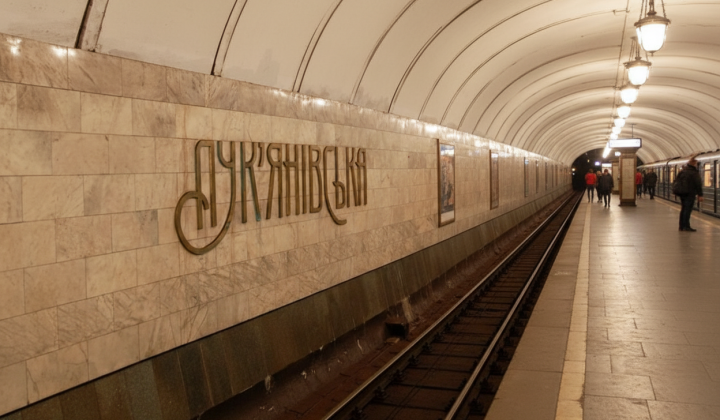 Opened exit #2 at Lukyanivska metro station