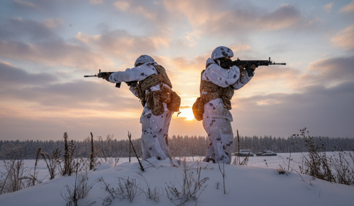 Ukrainian soldiers on the front line