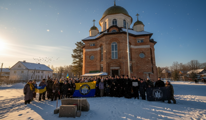 Church in the village of Schaslyve in PCU