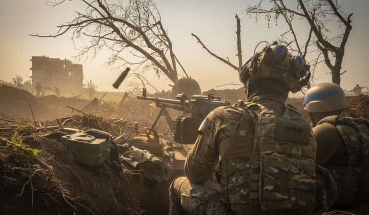 Ukrainian troops on the front line