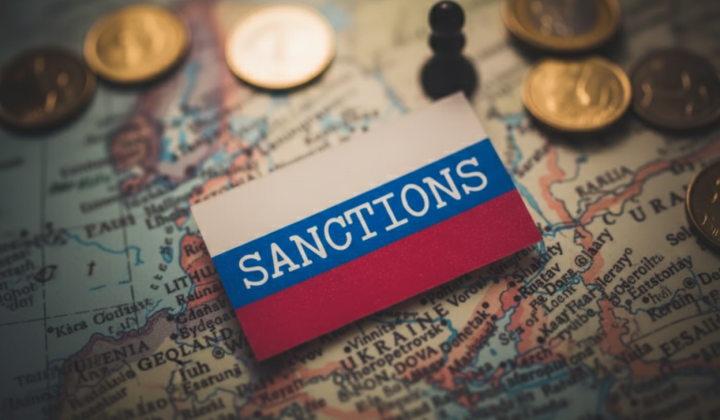 Флаги Австралии и Британии с российскими деньгами