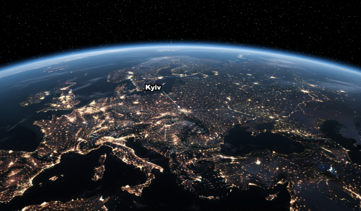 Kyiv under attack: video from ISS