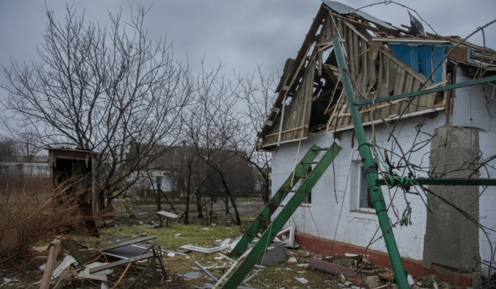 Damaged buildings in Dnipropetrovsk region after shelling