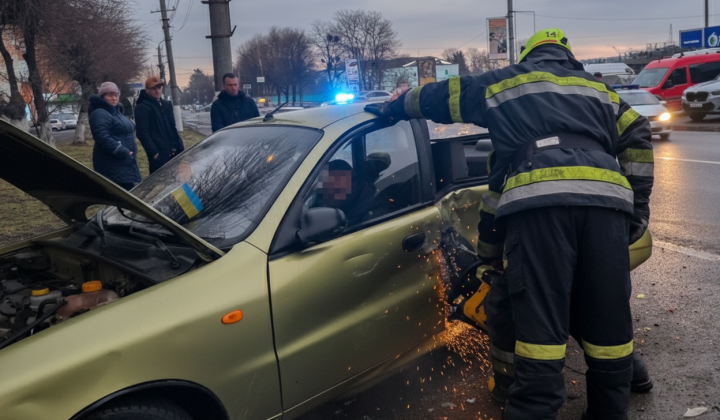 Рятувальники деблокують водія та пасажирку