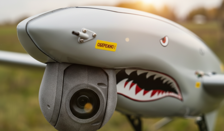 Ukrainian drone Shark on set