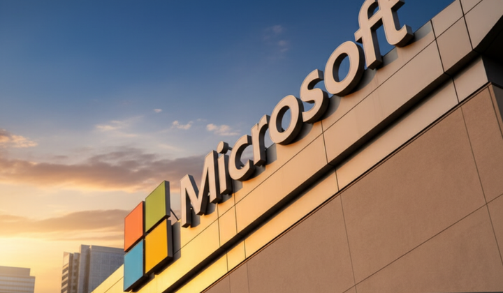 Logos of Microsoft and Starlink with Earth backdrop