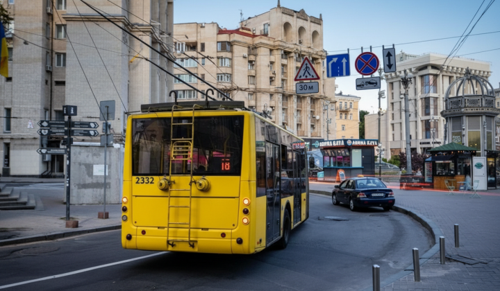 Trams in Kyiv on the right bank